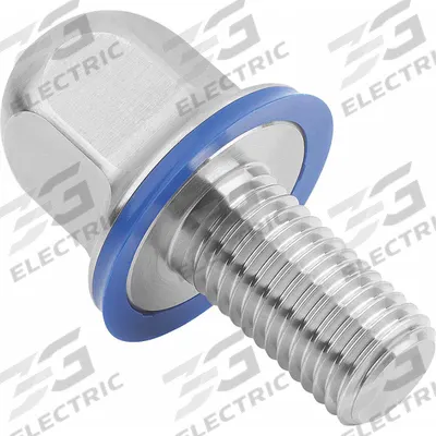 KIPP Hygienic Hex Head Bolt w/Washer: Stainless Steel, Fully Threaded, M4, 12 mm Fastener Lg - Crowned Hygienic Flanged Hex Head Bolts with Sealing Washer