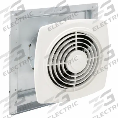 BROAN Exhaust Fan: 180 cfm, 195 sq ft Coverage, 8 in Duct, 9 sones - Standard Ductless Through-the-Wall Exhaust Fans