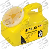 STANLEY Blade Disposal Unit: Blade Disposal Container, Approximately (5000) Blades, Plastic, Yellow (MPN 11-080). Key specifications — attr307480: Yellow; attr307478: Plastic; attr307477: Approximately (5000) Blades; attr307479: Surface Mount; attr307476: Blade Disposal Container; attr324880: STANLEY.