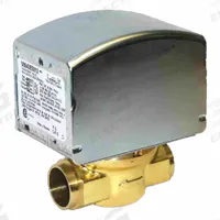 Motorized Zone Valve: 3.5 Cv Flow Rate, 2-Way, 3/4 in Female Sweat, Spring Return, NC, On/Off Signal (MPN V8043E5012). Key specifications — Actuator Voltage: 24V AC; Manufacturer Part Number: V8043E5012; Brand: HONEYWELL HOME.