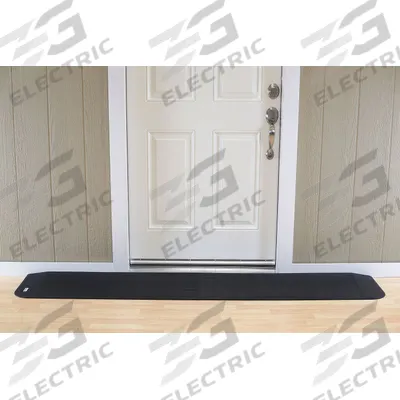 EZ EDGE Door Ramp: 82 in Lg, ADA Compliant, Black - Rubber Ramps