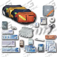 Trauma Kit: 74 Components, Nylon, Bag, Orange, Medication Included, Nylon (MPN 857). Key specifications — Brand: EMI; Adhesive Bandages Included: Adhesive Tape; Product Type: Trauma Kit; PPE and Disposal Equipment Included: (4) Nitrile Gloves; Oral and Inhalant Medicinals Included: (4) Ammonia Towelettes; Tools Included: Splinter Forceps; Topical Medicinals Included: (8) Antimicrobial Hand Wipes; Wound Dressings Included: Bandages and Dressings.