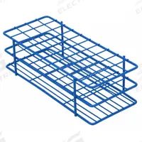 Tube Rack: 3 5/8 in Overall Wd, 2 1/2 in Overall Ht, 8 in Overall Lg, Steel, Blue, (40) Places (MPN F18754-0001). Key specifications — Material: Steel; Mounting Location: Benchtop; Color: Blue; Product Type: Test Tube Rack; Total Holding Capacity: (40) Places; Brand: SP SCIENCEWARE.
