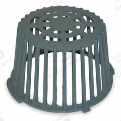 WATTS Dome Strainer: 11 1/2 in Overall Dia, 7 in Overall Ht, 12 1/4 in Overall Wd, Iron, Unfinished (MPN B2-KDM). Key specifications — Connection Type: Clamp; Material: Iron; Finish: Unfinished; Brand: WATTS.