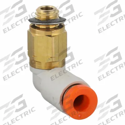 SMC Push-Fit Elbow Fitting: 1/8 in OD x 1/8 in Pipe Size, Push-to-Connect x MUNF - Polybutylene & Brass Tube Fittings