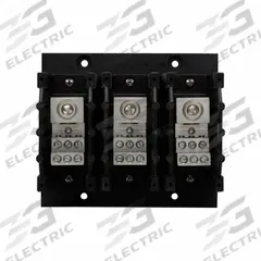 BUSSMANN Power Distribution Block: Open, Lug, Lug, 6 AWG – 350 kcmil For Line Side Wire Sizes (MPN PDB323-3). Key specifications — attr1361688: Surface; attr1308686: BUSSMANN; attr1361672: Copper.