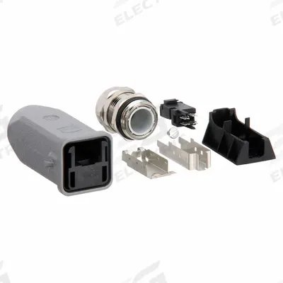 HARTING Han 3A RJ45 Cable-Mount Connector: RJ45, Cat5, Data, 4 Poles, Straight - RJ45 Connector Assemblies with Punch-Down Connections