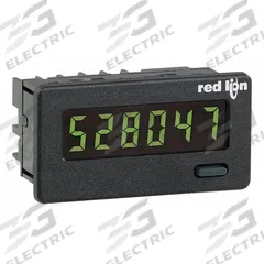 RED LION Counter: Hour Meters, DIN Track Mounting, 2 in x 2 in, LCD, 2 in Overall Wd, Green/Yellow (MPN C48CS104). Key specifications — Mounting Style: DIN Track; Brand: RED LION; Manufacturer Part Number: C48CS104.