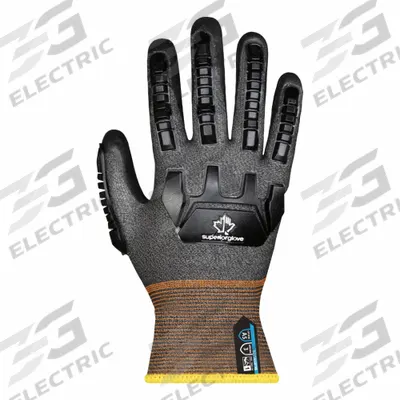 SUPERIOR GLOVE Knit Gloves: ( 6 ), ANSI Cut Level A5, ANSI Impact Level 1, Fingertips - Medium-Duty Cut-Resistant Gloves with Foam Nitrile Coating & Impact Protection