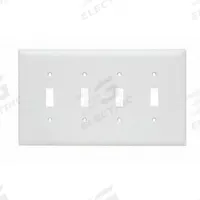 LEGRAND Wall Plate: Toggle, 4 Gang, White, Jumbo Size (MPN TPJ4W). Key specifications — Brand: LEGRAND; Material: Nylon.