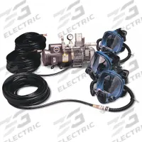 ALLEGRO Supplied Air Pump Package: 50 ft Hose Lg, 1 1/2 hp Pump Horsepower, Full Face Mask, 3 Users (MPN 9200-03). Key specifications — Headgear Type: Full Face Mask; Includes: 1-1/2 hp Ambient Air Pump; Brand and Series: Allegro 9200.