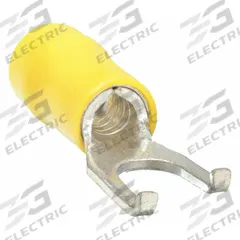 GRAINGER Fork Terminals: Yellow, Vinyl, #6 Stud Size, 12 AWG – 10 AWG Wire Range, Flanged Fork (MPN 24C950). Key specifications — Barrel Style: Insulation Grip; Manufacturer Part Number: 24C950; Brand: GRAINGER.