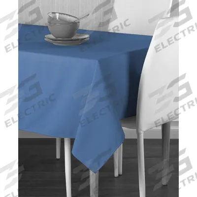 R & R TEXTILE Tablecloth: Rectangle, Blue, 96 in Overall Lg, 52 in Overall Wd - Rectangular Tablecloths