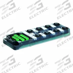 MURRELEKTRONIK M12 distribution block: EXACT12, 8 Ports, 5 Pole M12 Female (MPN 8000-88500-0000000). Key specifications — IP Rating: IP67; Features: PNP Electrical Design; For Use With: 21-Pole Screw Terminal Cap.