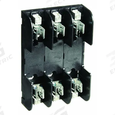MERSEN Fuse Block: Open Block Design, 3 Pole, 600 V AC, Box Lug - Fuse Blocks for UL Class H & K Fuses