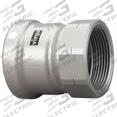 VIEGA MEGAPRESS Crimp Adapter Fitting: 2 1/2 in Pipe Size, Press-fit x FNPT, Steel - Steel Press Pipe Fittings
