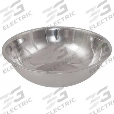 CRESTWARE Mixing Bowl: 5 qt Capacity, Stainless Steel, 11 5/8 in Outside Dia - Heavy Duty Mixing Bowls