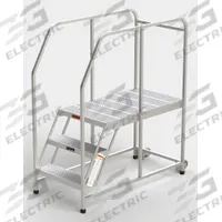EGA Mobile Work Platform: 2.5 ft Platform Ht - Max, 24 in x 42 in, Aluminum, 300 lb Load Capacity (MPN A005H). Key specifications — Folding: Not Foldable; Mobility: Rolling; Use Location: Indoor; Brand: EGA; Color: Silver; Height Adjustability: Fixed Height; Includes Handrails: Handrails Included; Locking Mechanism: No Locking Mechanism.