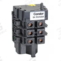 CONDOR USA, INC Thermal Overload (MPN SK-R3/20). Key specifications — Brand: CONDOR USA, INC; Max Current Setting: 20 A; Min Current Setting: 16 A; Phase: Three; Product Type: Thermal Overload for MDR 3 Pressure Switch; Voltage: 600V AC; Manufacturer Part Number: SK-R3/20.