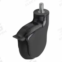 MEDCASTER Plate Casters: Swivel, 4 in Wheel Dia., Inch, 1 1/4 in Wheel Wd, 5 3/8 in Mounting Ht (MPN PGE40741-BK-MNT63(KK)B). Key specifications — attr1111390: MEDCASTER; attr1111403: Ball; attr1111394: 1/2"-13; attr1176848: Swivel with Brake.