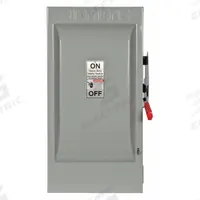 SIEMENS Safety Switch: Fusible, 200 A, Single Phase, 240V AC, Galvanized Steel, Indoor (MPN HF224N). Key specifications — Brand: SIEMENS.