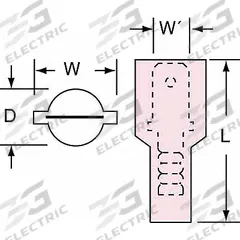 3M Wire Disconnect: Male Tab, Red, Nylon, Full Coverage, 22 AWG – 18 AWG Wire Size, 1,000 V Max Volt (MPN MNU18-187DMIK). Key specifications — Brand: 3M; Manufacturer Part Number: MNU18-187DMIK.