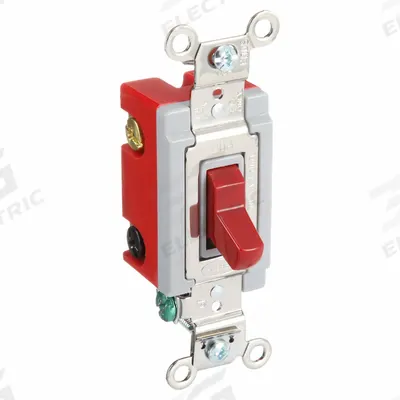 HUBBELL Wall Switch: Toggle Switch, 4-Way, Maintained, Red, 120/277V AC - Toggle Wall Switches