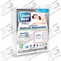 CLEANREST Mattress/Box Spring Protector: King, 80 in Overall Lg, 78 in Overall Wd, White, Waterproof (MPN 845168001731). Key specifications — Brand: CLEANREST; Cover Material: Polyester; Mattress Pad Material: Polyester Blend; Fabric Weight/Thread Count: 3.39 oz; Compatible Bed Height: 18 in.
