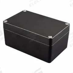 HAMMOND Enclosure: Die-Cast Aluminum, 6 in x 3 in x 2 in, NEMA 1/12/13/4/4X, Solid Cover, Screw On (MPN 1550Z116BK). Key specifications — Brand: HAMMOND; Closure Method: Screws; Enclosure Material: Die-Cast Aluminum; Knockouts: Not Included.