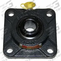 SEALMASTER 4 Bolt Flange Bearing: Radial Ball, 2 7/8 in Bore, Cast Iron, Set Screws, 7 3/4 in Lg (MPN SF-46). Key specifications — Bore Type: Cylindrical; Brand: SEALMASTER; Lubricant Material: NLGI #2 Equivalent; Mounting Bolt Size: 3/4 in; System of Measurement: Inch.