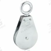 APPROVED VENDOR Pulley Block: Swivel, Upright Mount, Pulling, 1,550 lb Working Load Limit, Wire Rope (MPN 4JX80). Key specifications — Product Type: Pulley Block; Brand: APPROVED VENDOR; Compatible Rope Type: Wire Rope; Pulley Type: Swivel; Attachment Type: Swivel Eye; Operation: Pulling; Bearing Type: Sleeve; Finish: Zinc.