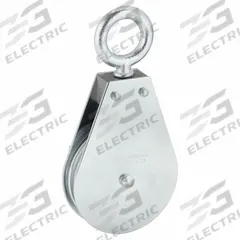 APPROVED VENDOR Pulley Block: Swivel, Upright Mount, Pulling, 1,550 lb Working Load Limit, Wire Rope (MPN 4JX80). Key specifications — Product Type: Pulley Block; Brand: APPROVED VENDOR; Compatible Rope Type: Wire Rope; Pulley Type: Swivel; Attachment Type: Swivel Eye; Operation: Pulling; Bearing Type: Sleeve; Finish: Zinc.