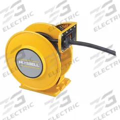HUBBELL WIRING DEVICE-KELLEMS Extension Cord Reel: Ratchet Lock, 35 ft Cord Lg, 10 AWG, SOW, Yellow (MPN HBLW35104). Key specifications — Retractable Cord Ending NEMA Configuration: Bare Wire; Voltage: 600V AC; Brand: HUBBELL WIRING DEVICE-KELLEMS.