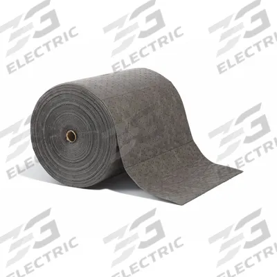 PIG Sorbent Roll: 135 ft Lg, 20 in Wd, Gray, Polypropylene, 135 ft Roll Lg - Sorbent Rolls
