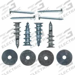 Drywall Hardware Connection Pack: Hardware Pack, Unfinished, Steel, Silver, (4) Dry Wall Anchors (MPN DWPK). Key specifications — Brand: WIRECRAFTERS; Product Type: Hardware Pack; Finish: Unfinished; Compatible Brand and Series: WireCrafters; Mounting Type: Bolt-On; Includes: (4) Dry Wall Anchors; Material: Steel.