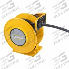 HUBBELL WIRING DEVICE-KELLEMS Extension Cord Reel: Ratchet Lock, 25 ft Cord Lg, 10 AWG, SJO, Yellow (MPN HBLI25104Y). Key specifications — Retractable Cord Ending NEMA Configuration: Bare Wire; Brand: HUBBELL WIRING DEVICE-KELLEMS.