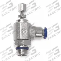 AIGNEP USA Universal Flow Control: Elbow Fitting, Knob, 1/8 in Valve Body Size, 1/4 in Tube (MPN 88978-04-02). Key specifications — attr947203: Stainless Steel; attr947205: AIGNEP USA.