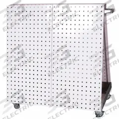 TRITON PRODUCTS A-Frame Pegboard Truck: Square, 3/8 in Peg Holes, 21 in x 37 in x 39 in, White (MPN LBC-18). Key specifications — Caster Wheel/Configuration: (2) Rigid; (2) Swivel; Color: White; Material: Steel; Brand: TRITON PRODUCTS.