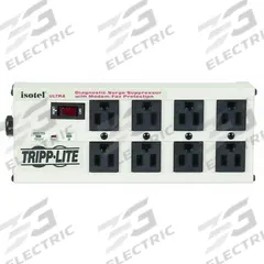 TRIPP LITE Outlet Strip: 8 Outlets, 12 ft Cord Lg, 3,840 J Rated Energy, 12 A Current, UL 1449 (MPN ISOTEL8 ULTRA). Key specifications — Brand: TRIPP LITE; Mounting Style: Keyhole.
