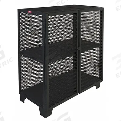 JAMCO Storage Cabinet: 60 in x 36 in x 54 in, 2 Fixed Shelves, Swing Handle & Padlock Hasp - Industrial Ventilated Shelf Cabinets