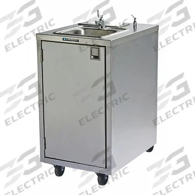 LAKESIDE Portable Hand Washing Station: Water Heater Included, Single Manual Handle - One-Bowl Portable Hand Sinks with Faucets