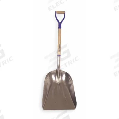 WESTWARD Grain Scoop: 2 Ribs, Aluminum, #12 Blade Size, 13 3/8 in Blade Wd, 18 3/4 in Blade Lg - Standard Scoop Shovels