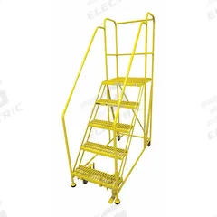 COTTERMAN Work Platform: 4.2 ft Platform Ht - Max, 24 in x 24 in, Steel, 800 lb Load Capacity (MPN 5WP2424RA3B4B8AC2P6). Key specifications — Folding: Not Foldable; Mobility: Rolling; Components Included: Rubber Foot Pads; Use Location: Indoor; Brand: COTTERMAN; Color: Yellow; Height Adjustability: Fixed Height; Includes Handrails: Handrails Included.