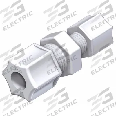 JACO Union Compression Connector: 1/2 in OD x 1/2 in OD Size, Compression x Compression - General Purpose Nylon Compression Fittings