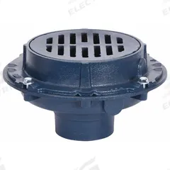 ZURN Floor Drain: 12 in Overall Dia, 12 in Grate Size, 2 in Nominal Pipe Size, No Hub, Cast Iron (MPN Z508-4NH). Key specifications — Connection Type: No Hub; Brand: ZURN; Includes: Frame.