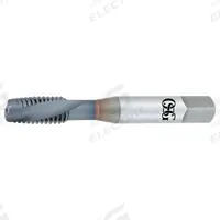 OSG Spiral Flute Tap: 3/8"-16 UNC, 2B, 2 Flute, Plug Chamfer, V Coated Vanadium High Speed Steel (MPN 1305900908)