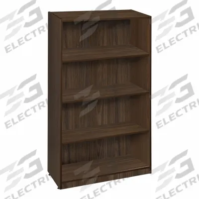 REGENCY Bookcase: Neo Walnut, Laminate/Wood, 47 in Overall Ht, 32 in Overall Wd - Stationary Bookcases