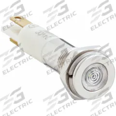 APPROVED VENDOR Flush Panel Light: 5/16 in Panel Mounting Hole Dia, LED, White, Flush Head, H08 (MPN 24M069). Key specifications — Brand: APPROVED VENDOR; Electrical Connection: 0.11 Male Quick Disconnect.