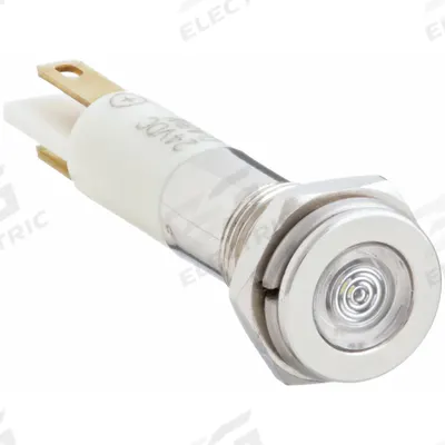 APPROVED VENDOR Flush Panel Light: 5/16 in Panel Mounting Hole Dia, LED, White, Flush Head - LED Indicator Pilot Lights