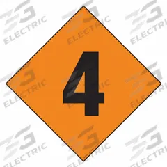 LABELMASTER Fire Division Symbol Placard: 4, 12 in, 12 in Label Wd, Magnetic Vinyl, Placard (MPN HMPG127MG). Key specifications — Brand: LABELMASTER; Message: 4.